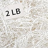 woric 2 LB Crinkle Cut Paper Shred Filler, White Crinkle Paper Basket Filler Shredded for Gift Box Paper Shreds Stuffing Filling Valentines Day Baby Shower Birthday Wedding