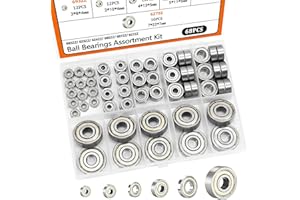 Dianrui 68 PCS 693ZZ/ 623ZZ/ 624ZZ/ 685ZZ/ 687ZZ/ 627ZZ Ball Bearings Assortment Kit, Small Bearings Carbon Steel Deep Groove Bearing, for Furniture Wheel, Roller Skates, 3D Printing and ect —6 Size