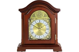 Bedford Clock Collection Redwood Mantel Clock with Chimes