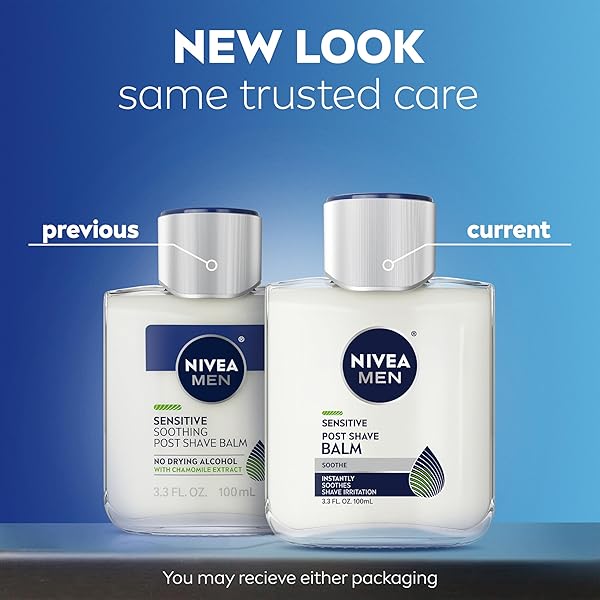 NIVEA MEN REAL MADRID LIMITED EDITION DESIGN SENSITIVE POST SHAVE BALM, WITH VITAMINPRO COMPLEX, ALCOHOL FREE AFTER SHAVE BALM FOR MEN, 3.3 FL OZ BOTTLE