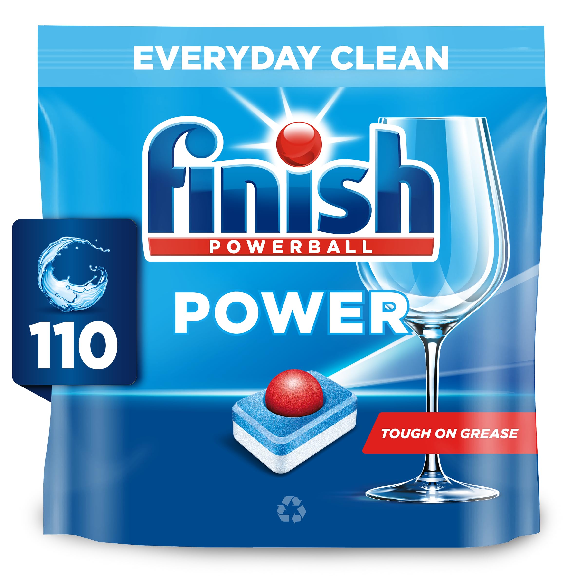 Finish Power Dishwasher Tablets, 110 Tabs, Fresh Scent, Everyday Clean and Shine
