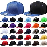 Hicarer 30 Pcs Hats for Men, Flat Cap Bulk Plain Flat Brim Baseball Caps