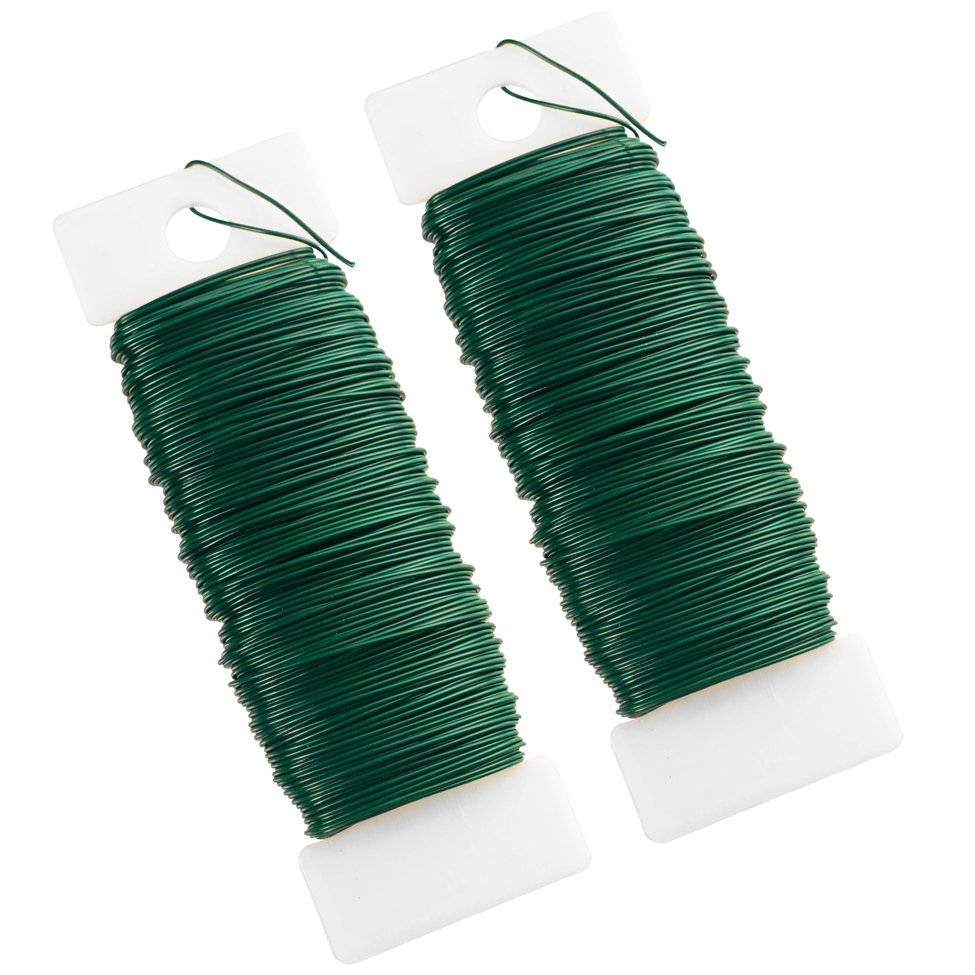 2 Pack Green Florist Wire for Wreath Making, 22 Gauge Green Floristry Wreath Wire Christmas Floral Binding Wires Flexible Paddle Crafting Wires for Wreaths Making Garden Flower Arrangements Craft