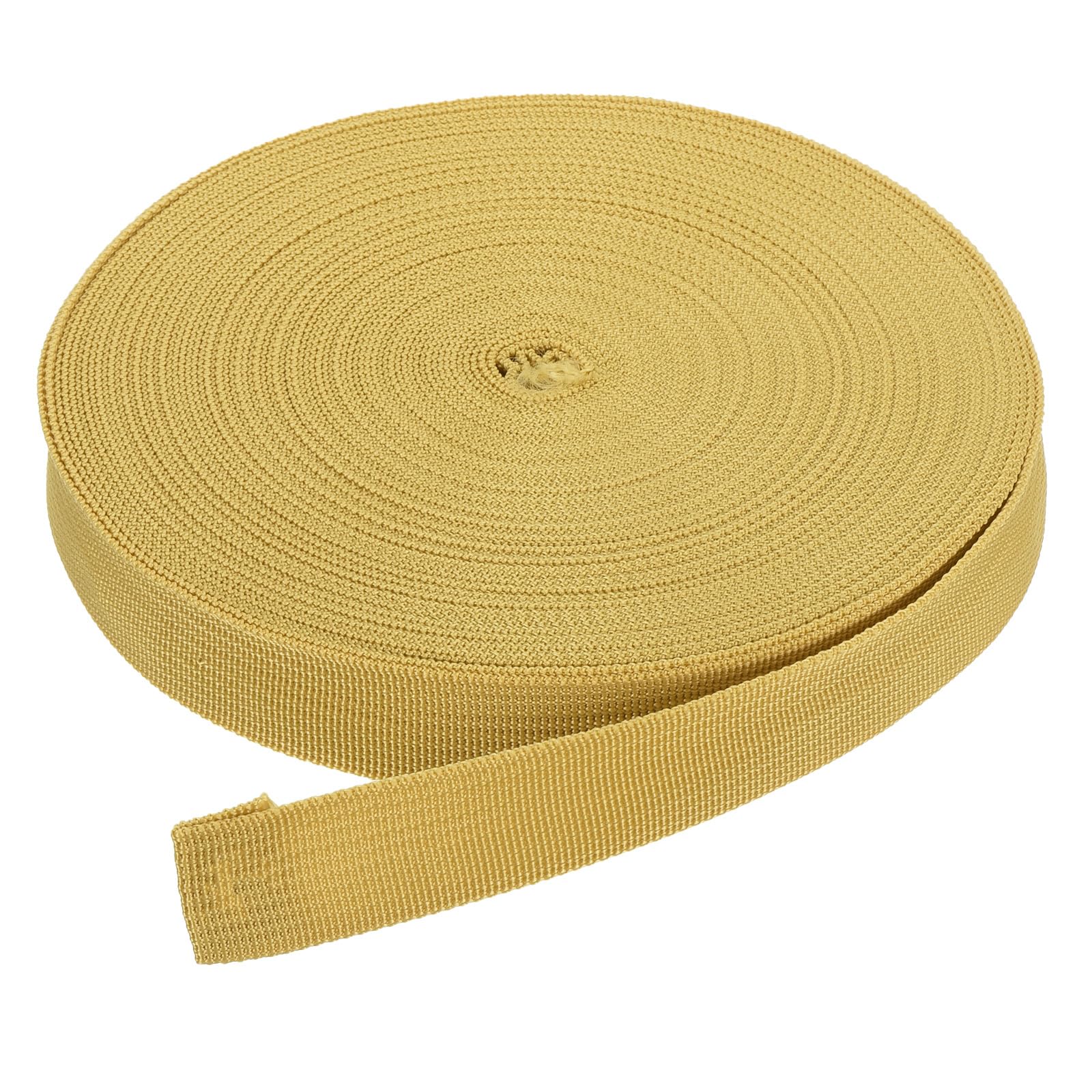DMiotech 50 Yard x 1 Inch Width Nylon Webbing Strap Poly Flat Webbing Strapping for DIY Craft Backpack Strapping, Sewing, Outdoor Gear Repair, Gold Tone