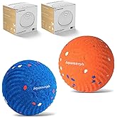 Aquamorph 2 Pack Interactive Dog Balls - Auto Moving Bouncing Vibrating Washable Dog Toys for Large Medium Dogs, Type-C Rechargeable, Blue and Orange, Ripple Pattern