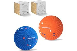 Aquamorph 2 Pack Interactive Dog Balls - Auto Moving Bouncing Vibrating Washable Dog Toys for Large Medium Dogs, Type-C Rechargeable, Blue and Orange, Ripple Pattern