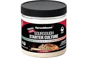 Apron Maven Fresh Live Sourdough Starter Culture - 1 Ounce - Italian Ischia Island Style Sourdough - Fruity Notes for Pastries, Focaccia, Enriched Doughs