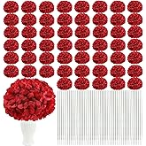 Nagobi Artificial Hydrangea Flowers 104 PCS Faux Silk Hydrangeas Flowers Heads with Stems for Valentine's Day Wedding Centerpieces Home Garden Baby Shower Party Decoration (Red)