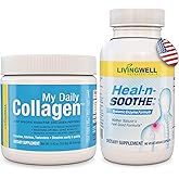 HEAL-N-SOOTHE Joint Support & My Daily Collagen Bundle - Joint Support with Glucosamine, Chondroitin, Boswellia, Turmeric, Ginger, Collagen Peptides, Vitamin C & Fortigel for Joint & Muscle Health