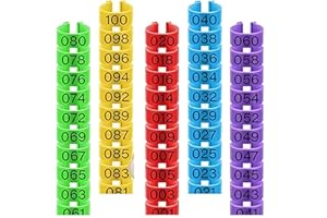 100Pcs Clip On Leg Rings Band Foot,Ai-OUMLEEF Chicken, 5 Colors Numbered,Colorful 001-100 Numbered Pigeon Foot Rings Birds Ta