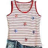 American Flag Sequin Tank Tops Women 4th of July Sleeveless Shirts Patriotic Shirt USA Vest Tees Top