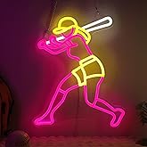 OkiyiD Softball Neon Sign for Girls - Dimmable Sport Wall Decor with USB Power,Unique Gifts for Softball Girls Women, LED Neon Lights for Friends College Dorm Softball Fans Accessories