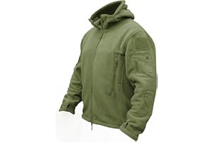 TACVASEN Mens Fleece Jacket Full Zip Tactical Hoodies Winter Coats Windproof Hoodies Warm Hunting