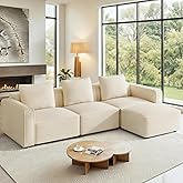 Welzona 103" Sectional Couch, Locked-in Modular Sectional Sofa, Wood Frame Couches for Living Room, 22" Deep Seat L Shaped Couch with Ottoman Chenille Cloud Sofa Tool-Free Setup Sofas for Living Room