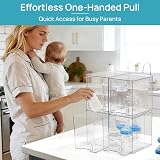 Vtopmart 4 Pack Clear Stackable Storage Drawers Acrylic Organizer, 7.6H view 5