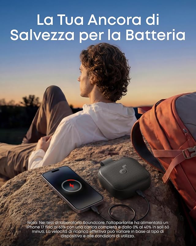 Boom Go 3i di Anker, Cassa Bluetooth Portatile Impermeabile, IP68