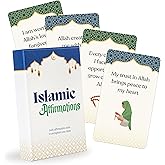 Echoglimmer Islamic Affirmation Cards (50 Daily Reminders) for Muslims | Islamic Decor & Gift Set, Muslim Gifts for Women Men Kids, Islamic Home Decoration, Ramadan Gift