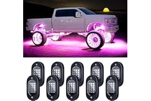 Honalia LED Rock Lights for Trucks 10 Pods, RGB Truck Rock Lights Kits with App Control for ATV UTV RZR