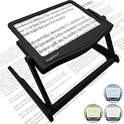 MAGNIPROS Patented 5X Large LED Page Magnifier with