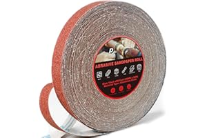 PUKAMAM Emery Cloth Roll, 40 Grit Sandpaper Roll, 1" x 98 Feet Long Red Continuous Sand Paper Roll, Wet and Dry Emory Cloths for Metal, Polishing and Surface Treatment of Wood,Furniture
