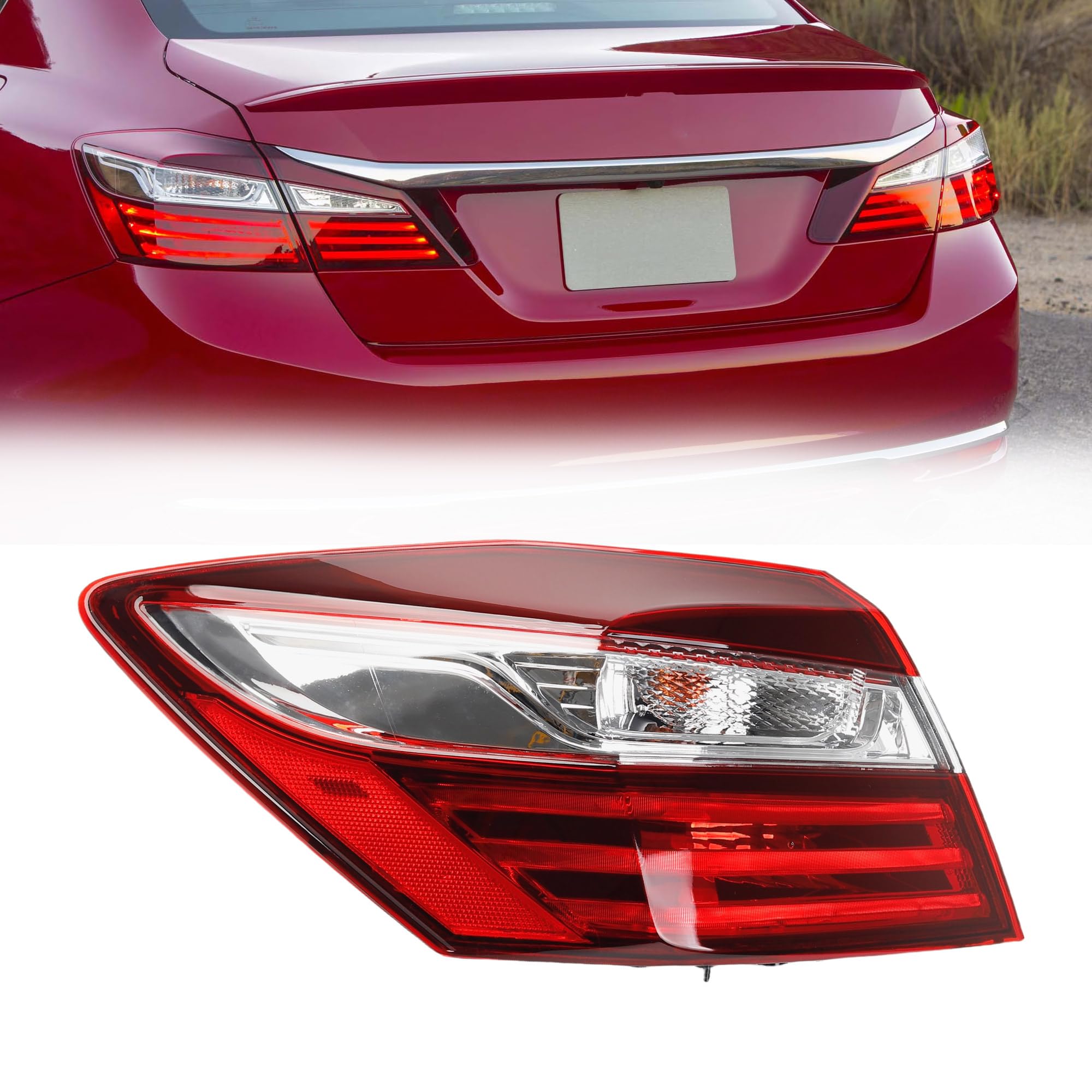 Photo 1 of ***SEE NOTES*** 
Dasbecan Driver Side Tail Light Compatible with Honda Accord Sedan 2016 2017 Left Rear Lamp Outer Replaces# ?33550T2AA21 with LED