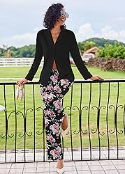Ekouaer Women's Pajamas Sets Button Down Long