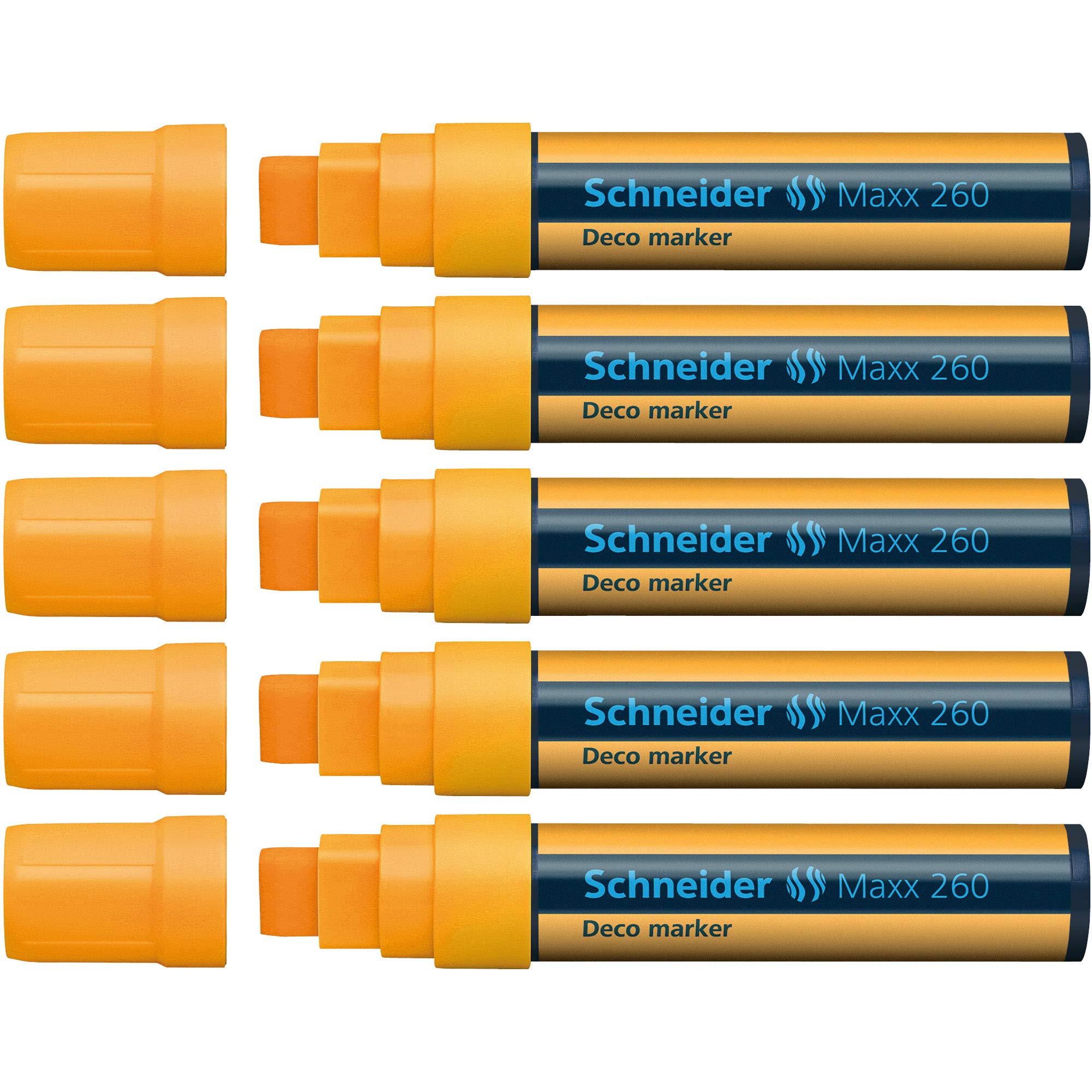 Schneider Maxx 260 Chalk Marker - Orange (Pack of 5)