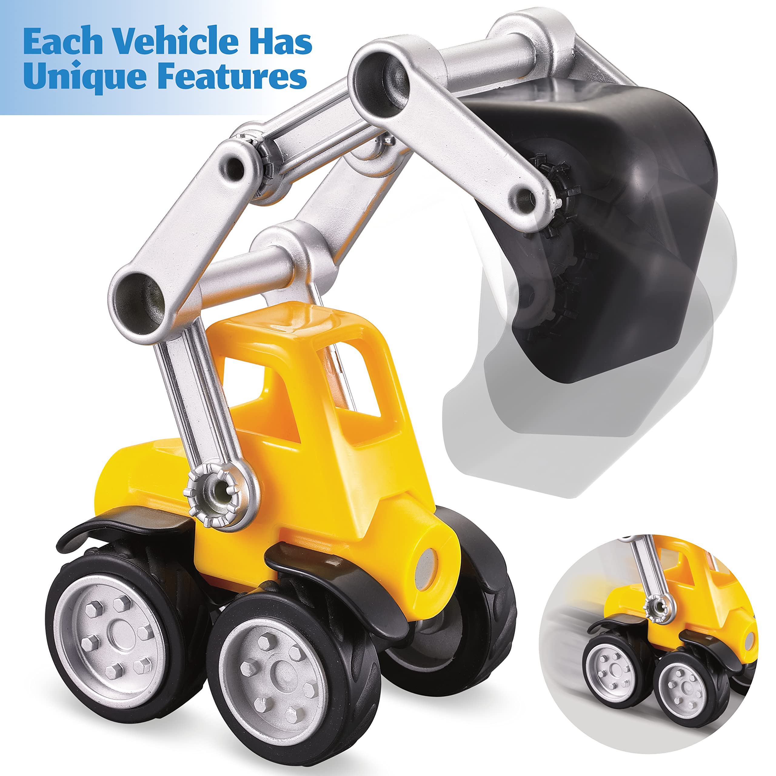 Cars Magnetic Building Blocks, New Shapes for Creating Endless Construction Trucks Toys, Including Play Mat, Road Signs, Montessori STEM Toy Boys & Girls and Magnetic Tiles for Kids Ages 4-8