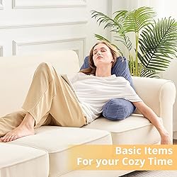 Sasttie Reading Pillow for Bed, Velvet Back Support