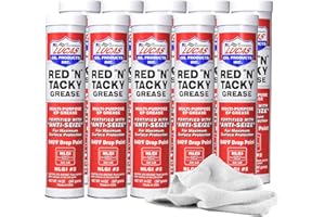 Lucas Red N Tacky Grease, 10 Pack | Water Resistant Lubricant for Cars, Trucks, Tractors, Industrial - Bulk Pack of Lucas Oil Grease, 14oz + Daley Mint Towel to Clean Hands