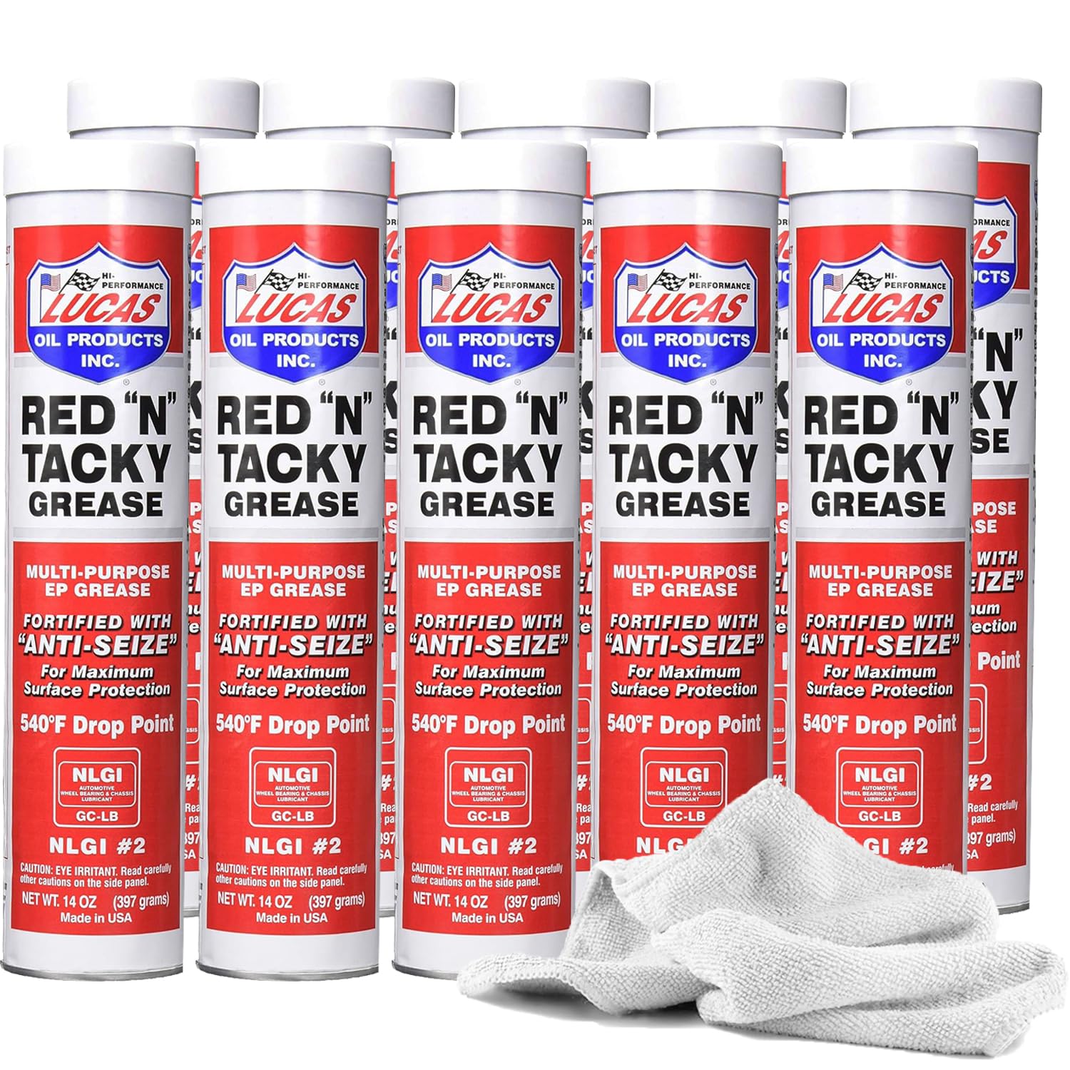 Lucas Red N Tacky Grease, 10 Pack | Water Resistant