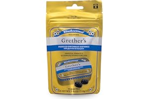 GRETHER'S Sugarfree Blackcurrant Pastilles Natural Remedy for Dry Mouth Relief - Soothing Throat & Healthy Voice - Long-Lasting Fruit Flavor, Gift for Singers - Gluten-Free - 1-Pack - 3.7 oz