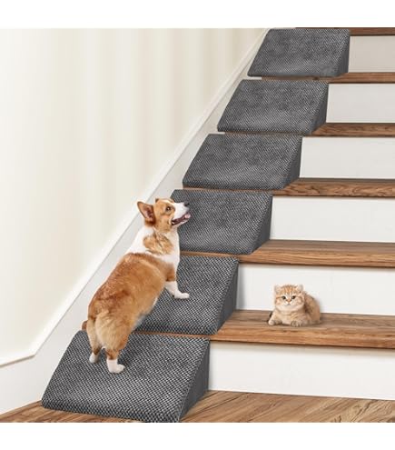 Dog Stairs HIDODO Dog Ramp For Small Dogs, Step Modular Foam Dog