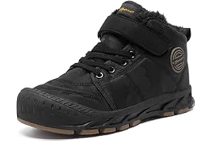 ANEFUN Boys Girls Snow Boots Winter Slip On Warm Fur Lined Shoes Lightweight Water-Resistant Cold Weather Boot (Little Kid/Big Kid)