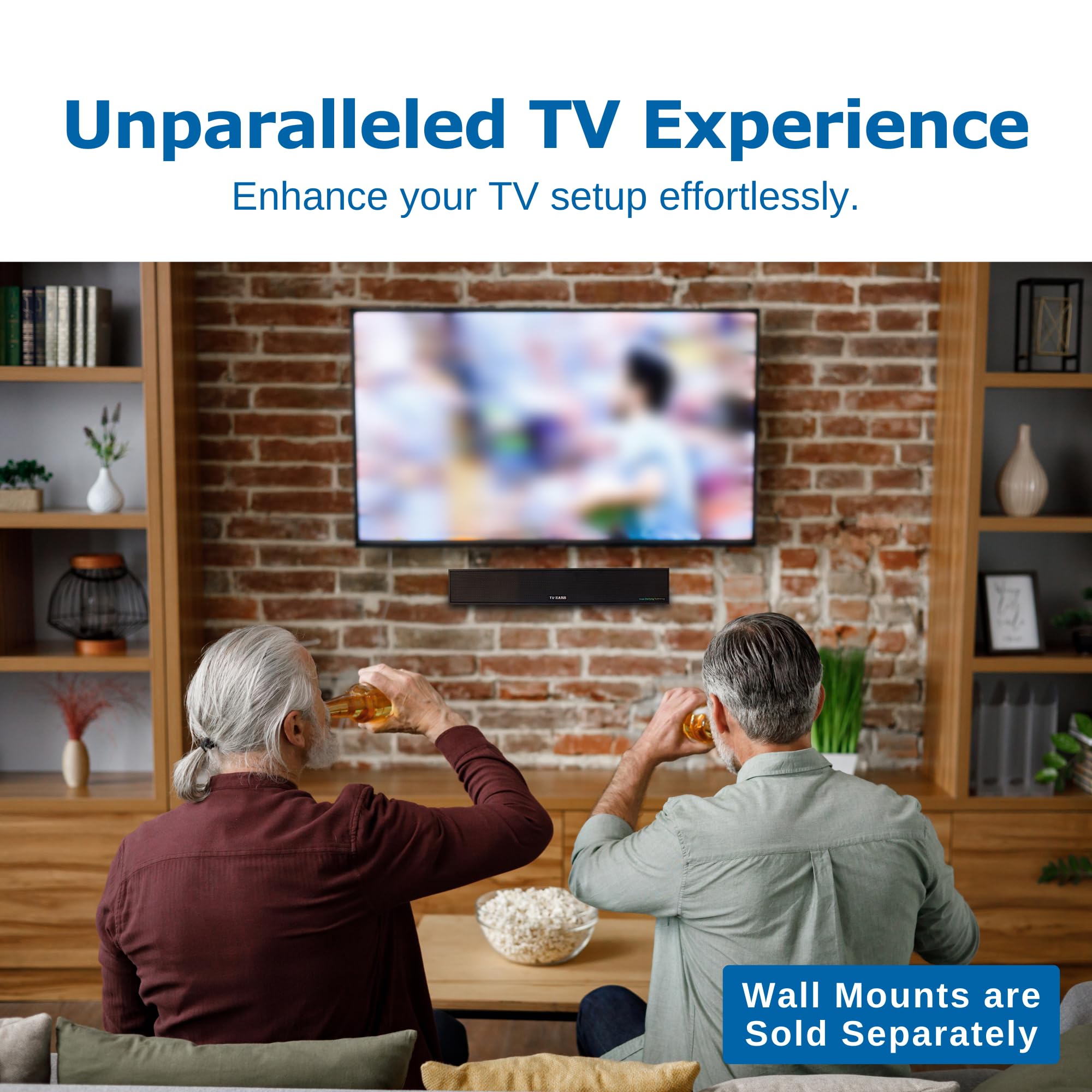 TV · EARS Sound Bar for TV, Voice Clarifying, Long Range Television Speakers, 17