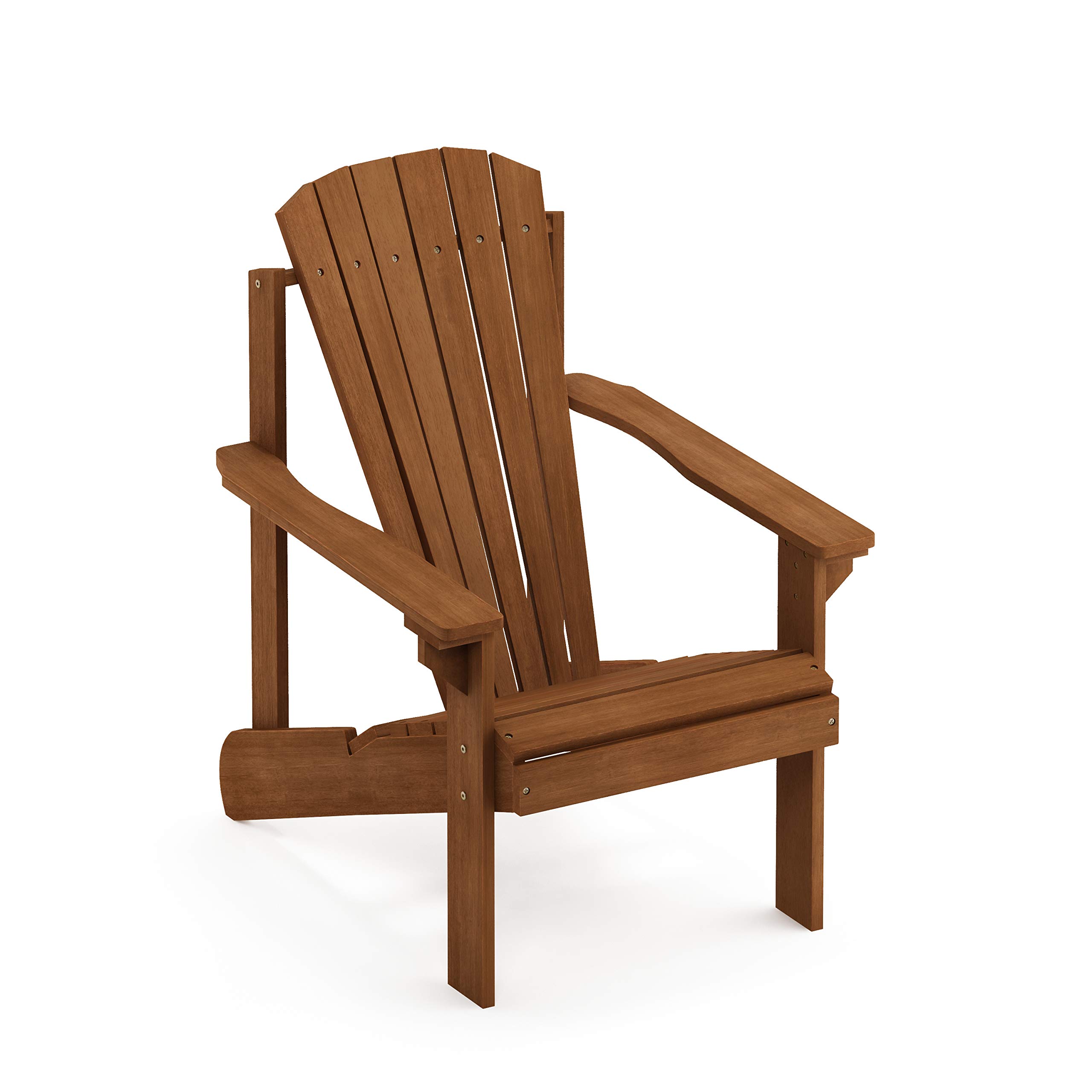 Furinno Tioman Hardwood Adirondack Patio Garden Chair in Teak Oil, Small, Natural