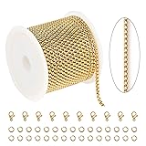 KYUNHOO 16.4 Feet Gold Plated Rolo Chain Spool 304