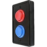 Arcade Light Switch Plate Cover, Single Switch (Black/Red/Blue), 1-Gang Standard Size Rocker Wall Plate, Game Room Decorator,