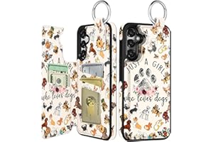 Shorogyt for Samsung Galaxy S24/for Galaxy S25 Wallet Case with Card Holder, Designer Dogs Lover Girl Pattern Kickstand Magnetic Clasp Back Flip Folio Leather Phone Case for S24 for Women Girls