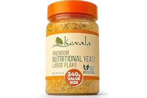 Kevala Nutritional Yeast - Fortified Yeast with Large Flakes, Parmesan Cheese Substitute for Your Kitchen, Nutritious Seasoning with Cheesy Flavor for Cooking at Home, Source of Vegan Protein, 8.5 oz