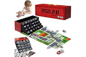 48 Mini Pull-Back Car with Built-in Garage Set, Die-Cast Vehicles Friction Powered Design, Alloy Racing Car Toys, Mini Cars P