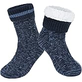Winter Mens Fluffy Warm Fleece Lining Slipper Socks Sleeping Socks Christmas Socks