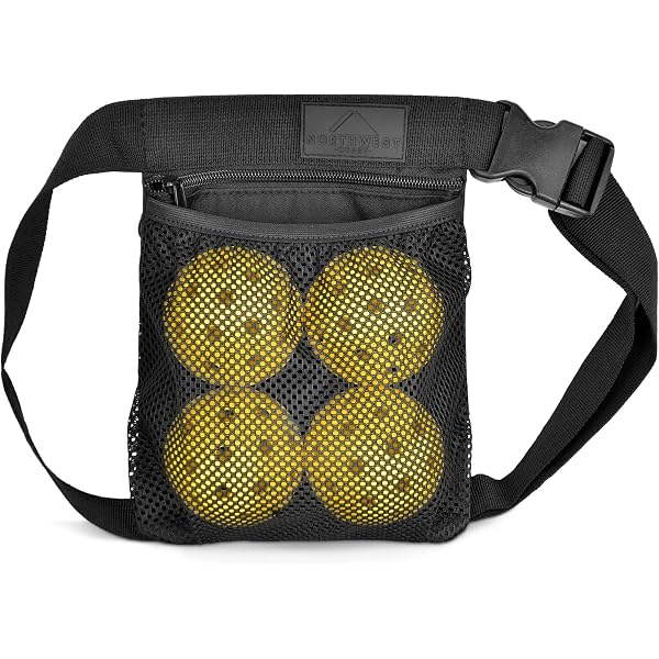 Portapalle Da Tennis Regolabile - Borsa Marsupio Per Tennis, Pickleball, Golf, Nero, Leggero
