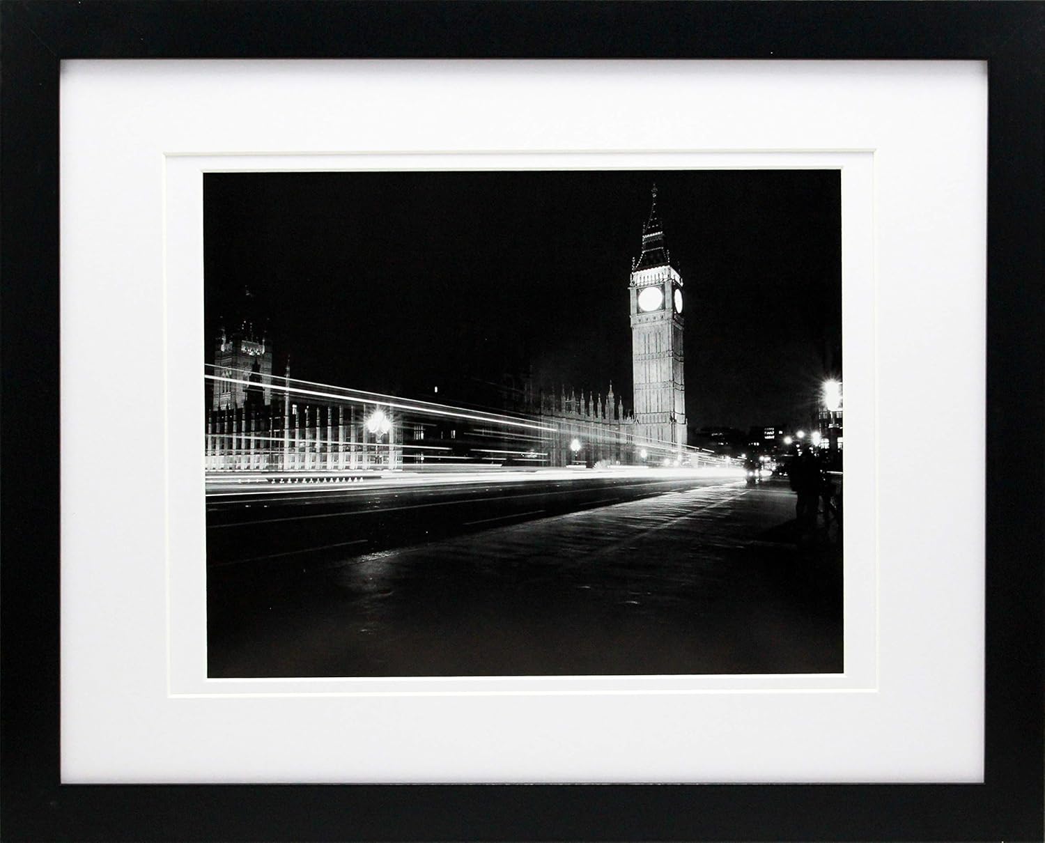 Photo Albums, Frames & Accessories - 11x14 Black Gallery Picture Frame with 8x10 and 8.5x11 Mat - Wide Molding - Includes Both Attached Hanging Hardware and Desktop Easel - Frames and Mat Display Pictures Documents Certificates