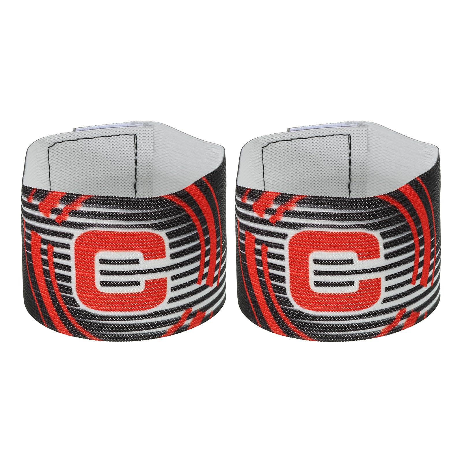 PATIKIL 12.2x2.6 Soccer Captain C Armband, 2 Pack Nylon Unisex Elastic Arm Badge Adjustable for Youth Adult Team Training, Black — image 1