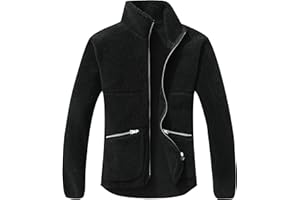 GIMECEN Women's Fuzzy Fleece Jacket Long Sleeve Zip Up Sherpa Coat Soft Polar Outerwear with Zipper Pockets
