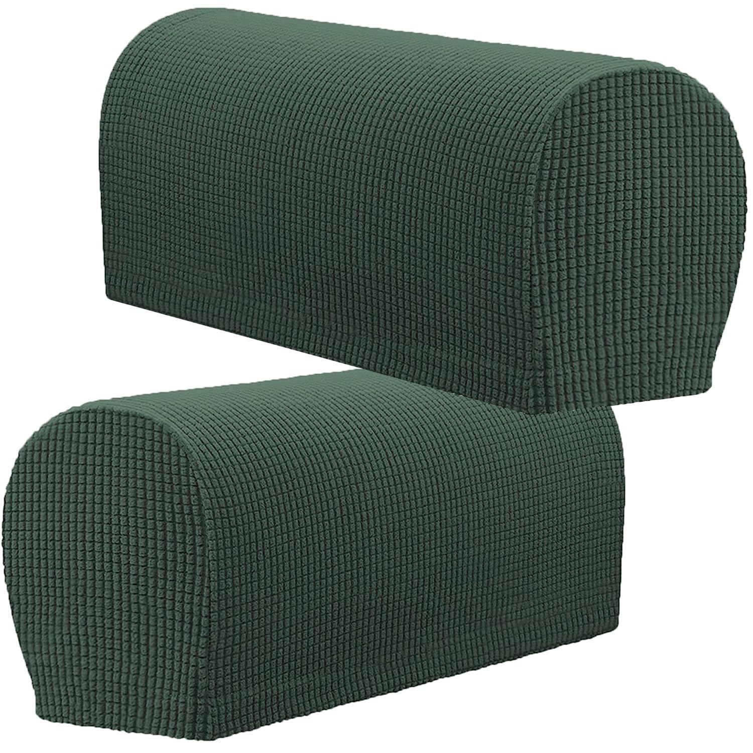XIEHUZA Arm Rest Covers, Stretch Armchair Couch Armrest Chair Covers for Furniture Protector, Anti-Slip Sofa Chair Arm Caps Spandex Polyester Slipcovers, Set of 2 (Army Green)
