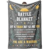 SteadStyle Cancer Care Gifts for Women, Get Well Soon Gifts Blanket for Her Him, Cancer Fighter Inspirational Quote Chemo Patient Gift - Meaningful Caring Message Battle Blanket