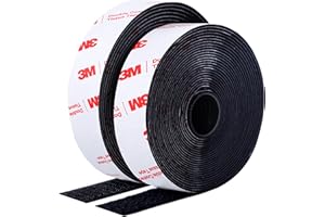 P7YAUMY Hook and Loop Strips 1in x 20ft, Double Sided Adhesive Strips Fastener, Reclosable Sticky Back Interlocking Nylon Picture Hanging Strips, Rug Gripper & Double Sided Carpet Tape