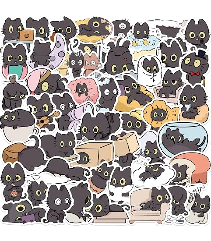 WOOXDYUK 120 Autocollants Chat Kawaii – Imperméables, Décoration Bouteille D'Eau, Cadeau Ados Enfants Anniversaire